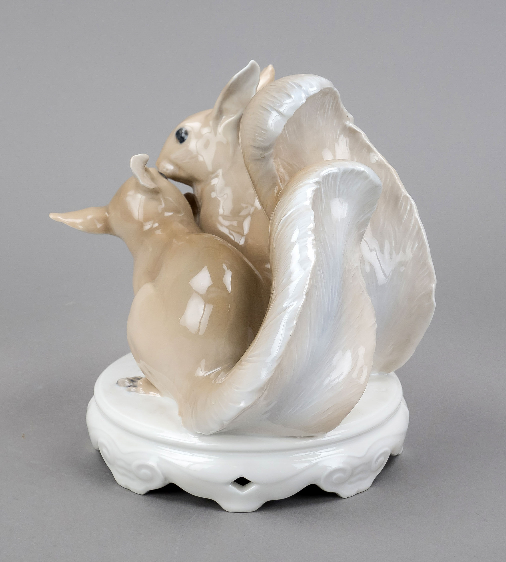 Art Nouveau group 'Squirrel couple', Royal Copenhagen, Denmark, 20th century, designed by - Image 2 of 2