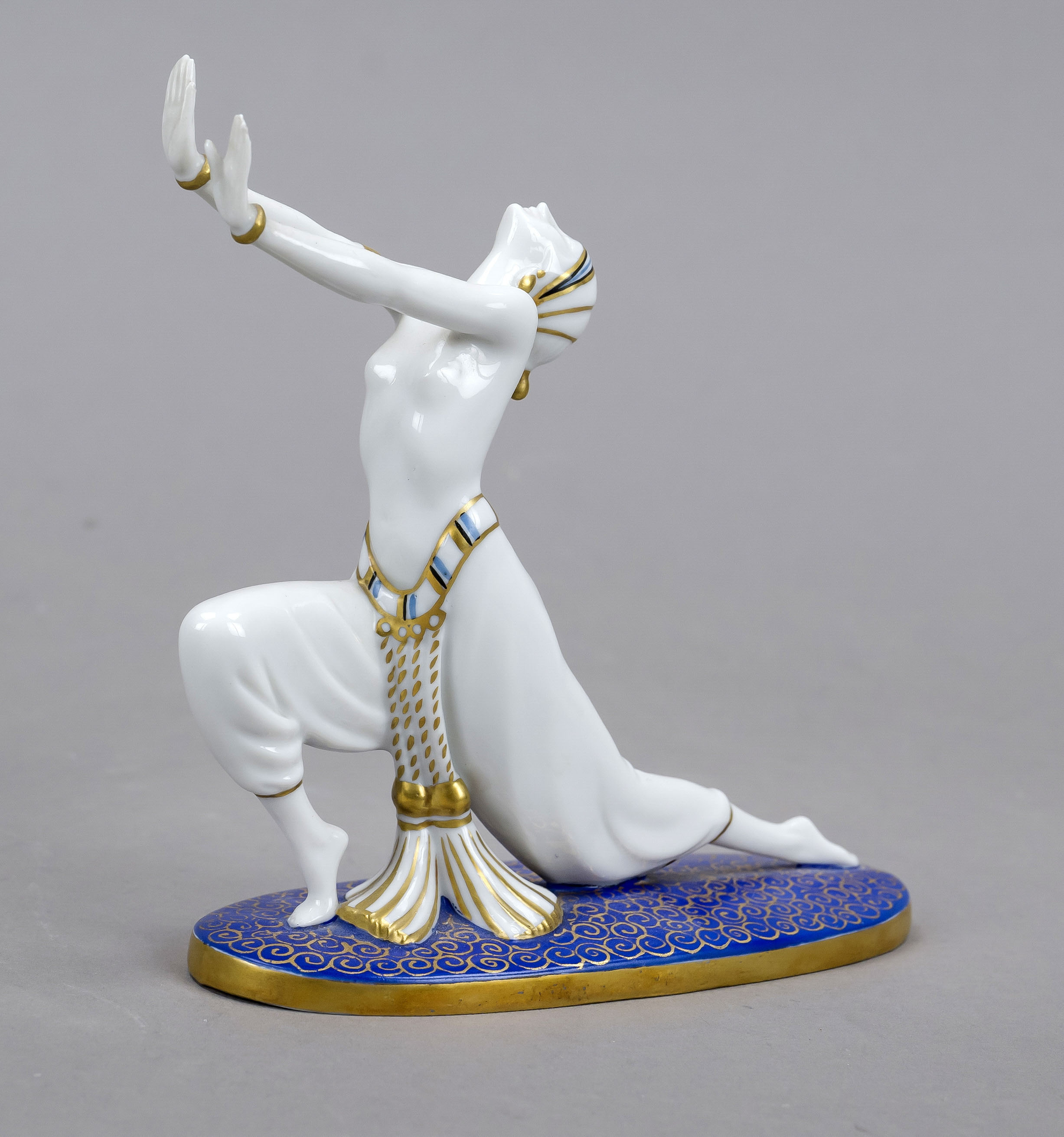 Art Deco figure, Goebel, Rödenthal, 1920-30s, model no.: F.F. 561/0, on a flat transverse oval