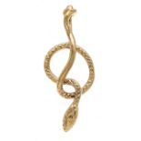 Motif pendant GG 333/000 in the shape of an intertwined snake, l. 27.5 mm, 1.4 g