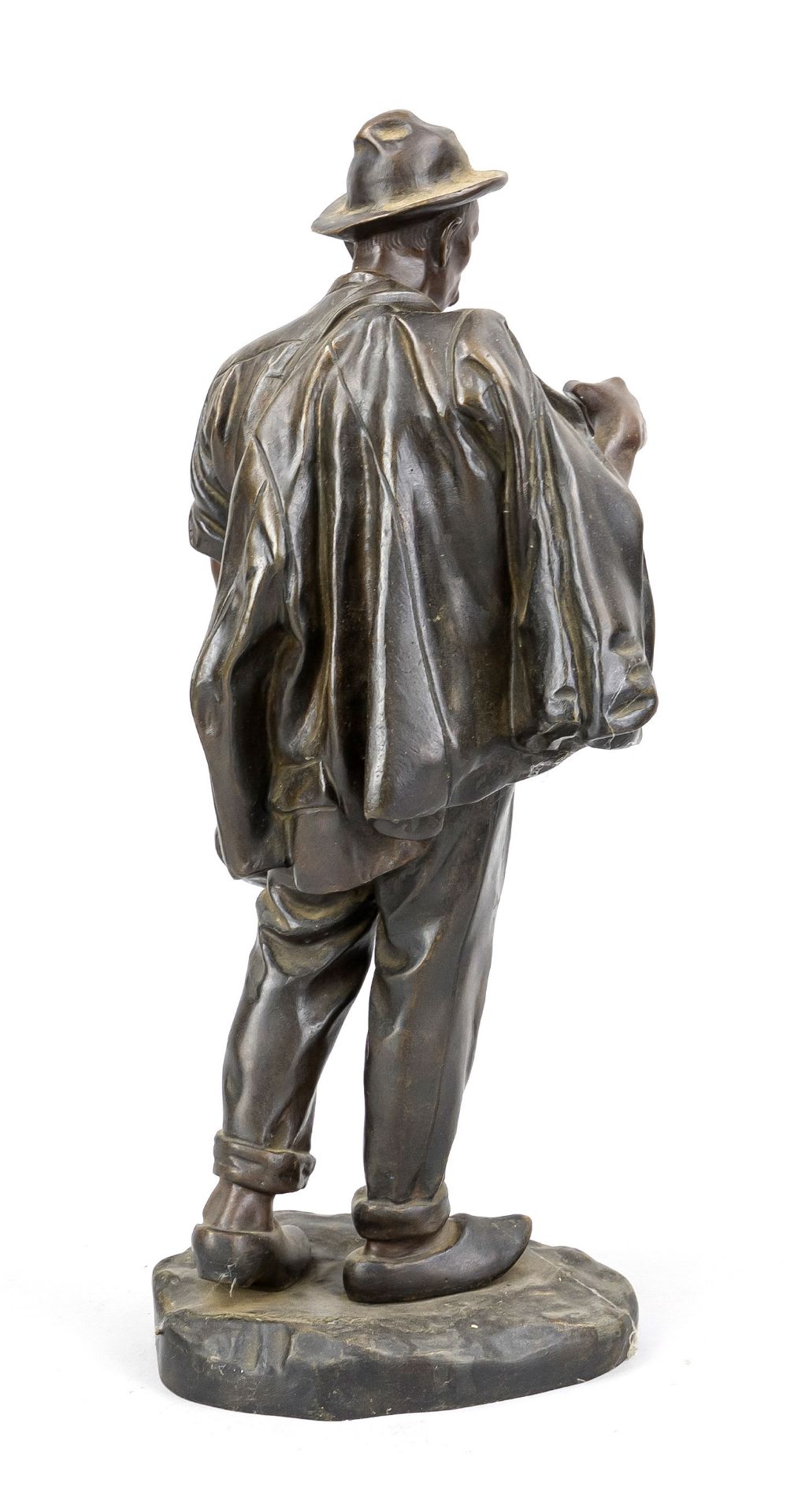 Giuseppe M. Piccole, ital. Sculptor c. 1900, ''Retour au Foyer'', brown patinated bronze, signed - Image 2 of 2