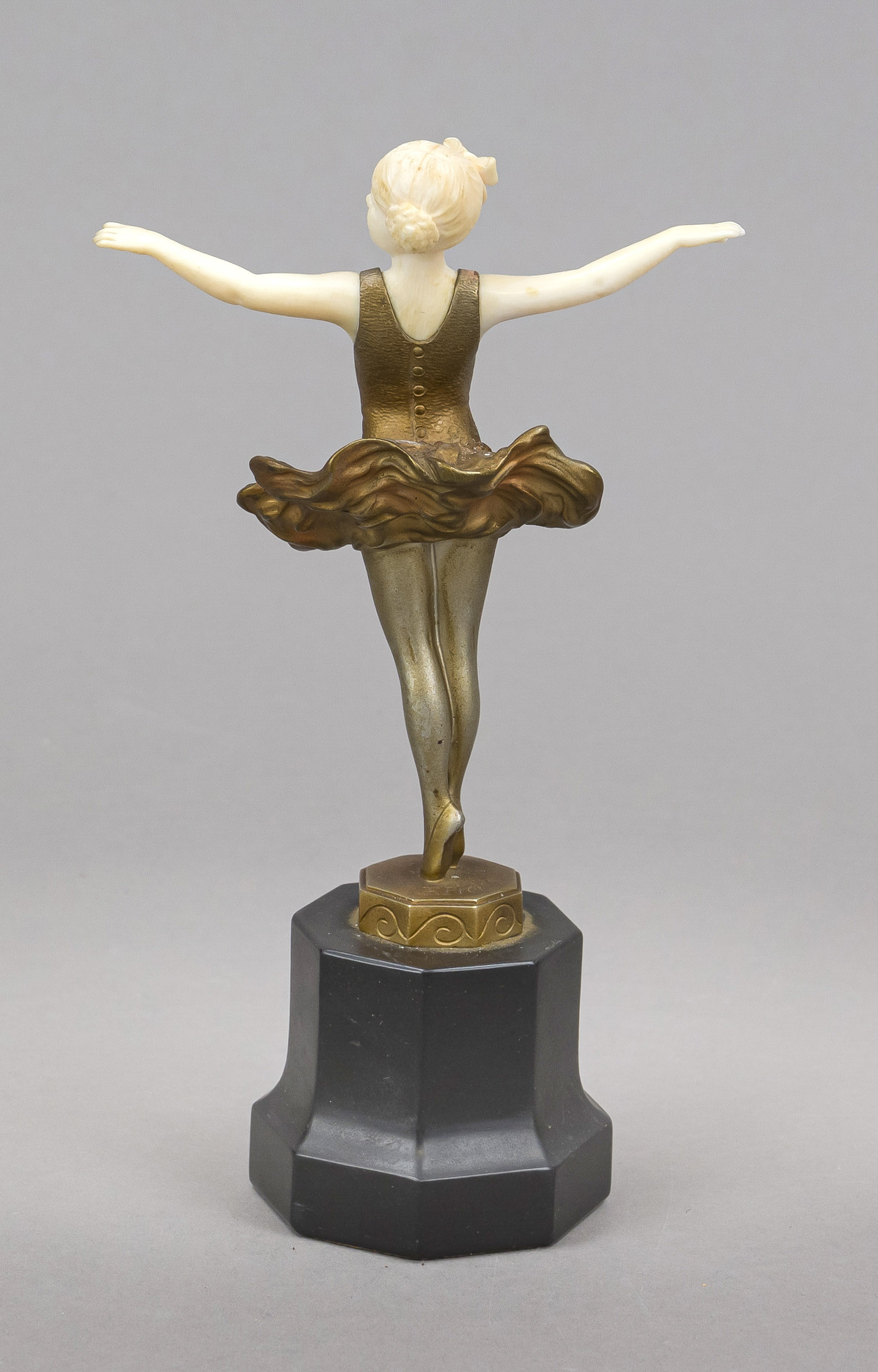 Ferdinand Preiss (1882-1943), Art-déco Chryselephantine figure c. 1920, young ballerina, - Image 2 of 3