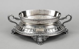 Historicism jardiniere, German, 1881, maker's mark Koch & Bergfeld, Bremen, silver 800/000, on 4