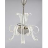 Murano ceiling chandelier, Italy 20th century, console with inserted decorative elements in the form