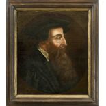 Unknown portrait painter of the 18th century, profile portrait of the reformer John Calvin, bust