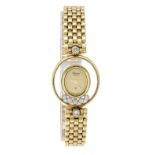 Chopard Happy Diamonds, ladies quartz watch, 750/000 GG, Ref. 5225 from 1990, polished gold case and