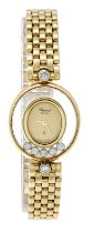 Chopard Happy Diamonds, ladies quartz watch, 750/000 GG, Ref. 5225 from 1990, polished gold case and