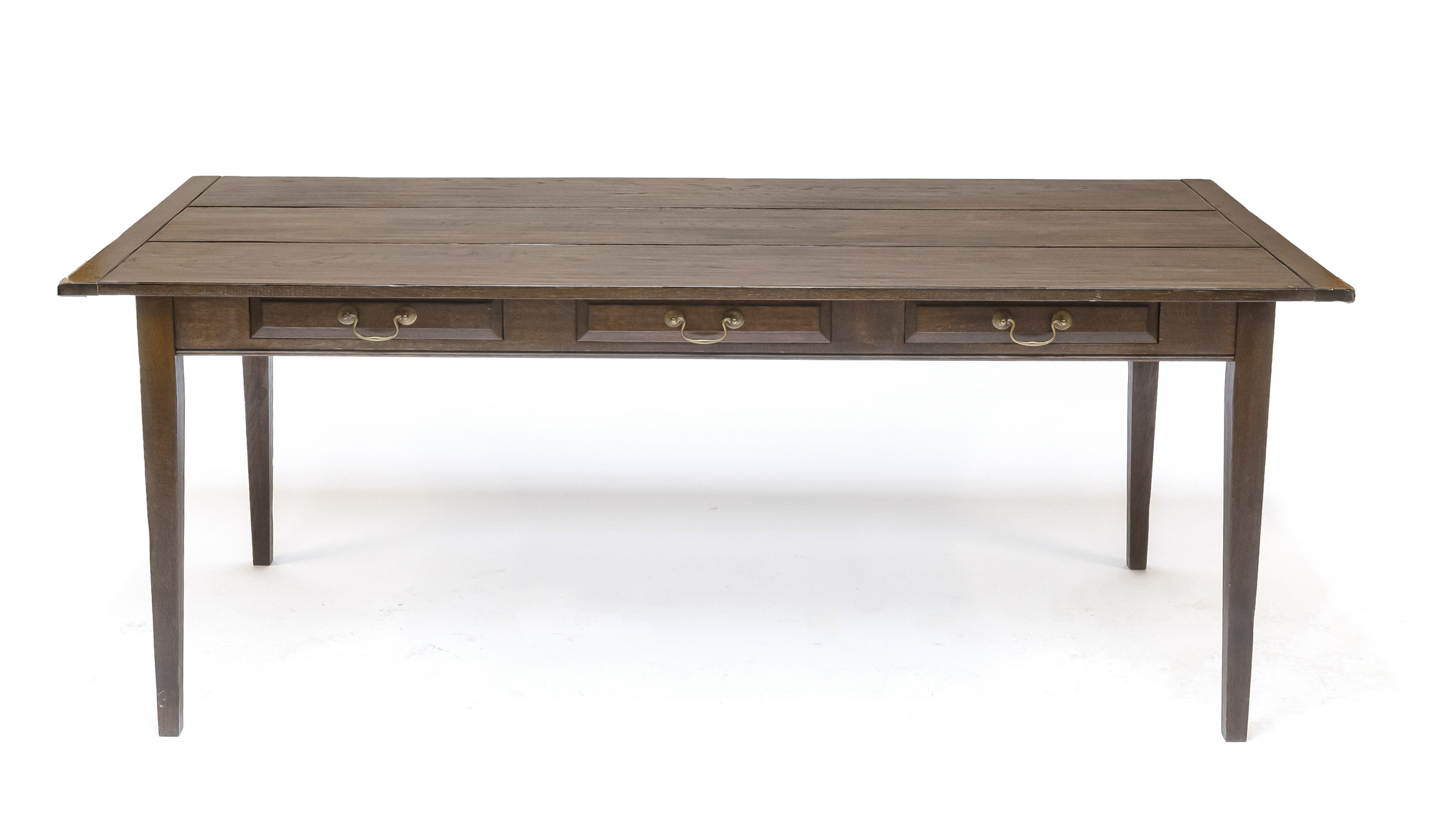 Dining table, late 20th century, solid oak, frame with 3 drawers, 78 x 200 x 90 cm - The furniture