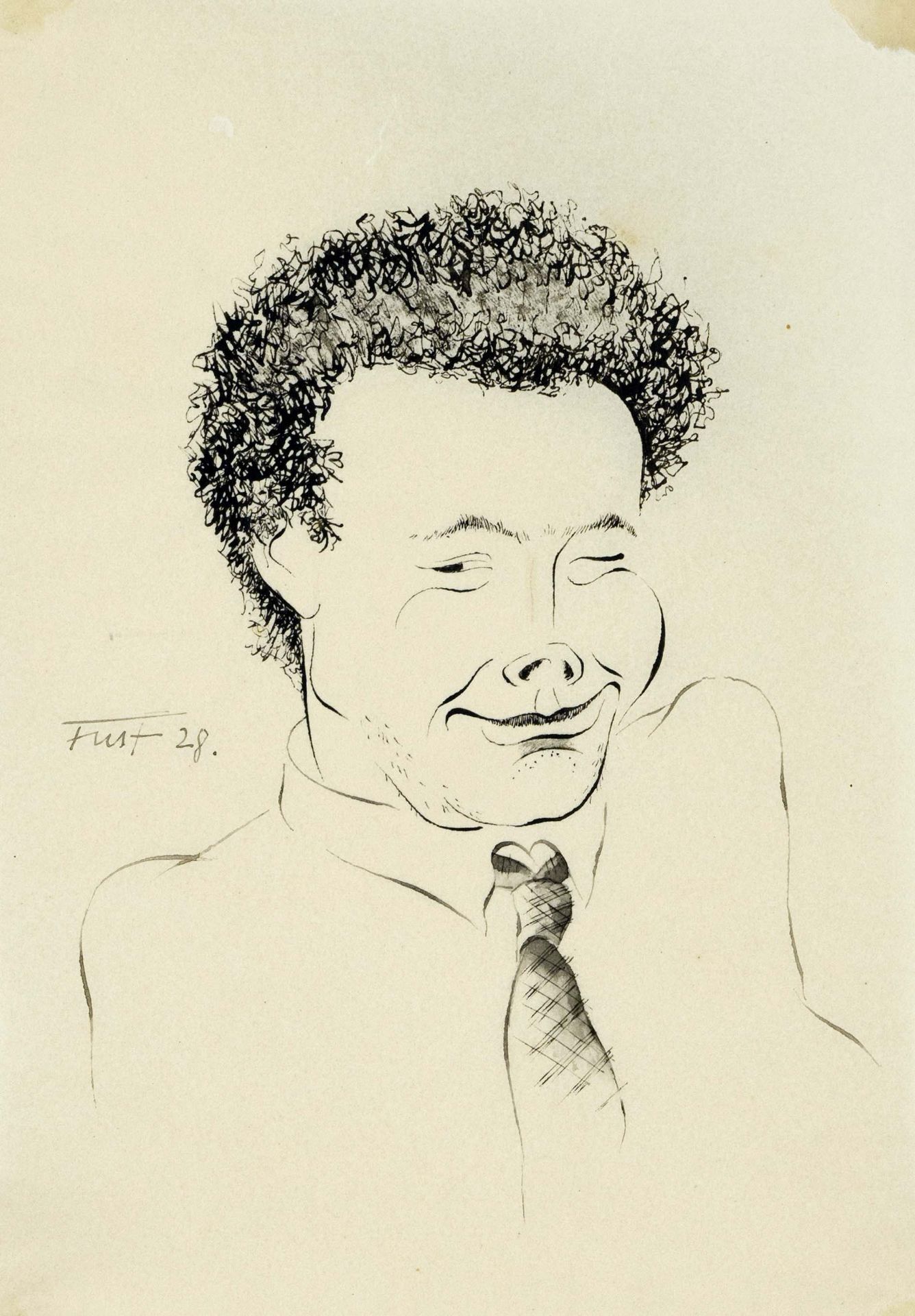 Rudolf Fust, bundle of 3 caricatures from the 1920s by the German painter, graphic artist and - Image 3 of 3