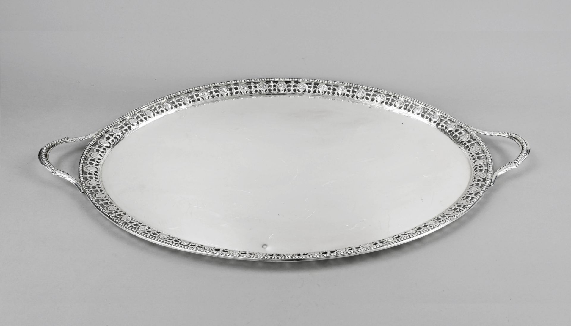 A large oval tray, England, 1806, maker's mark William Stroud, London, sterling silver 925/000,