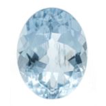 Aquamarin 21,68 ct, Ovalschliff