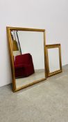 2 MODERN CLASSICAL WALL MIRRORS WITH BEVEL PLATE GLASS 111 X 86CM AND 79 X 63CM.