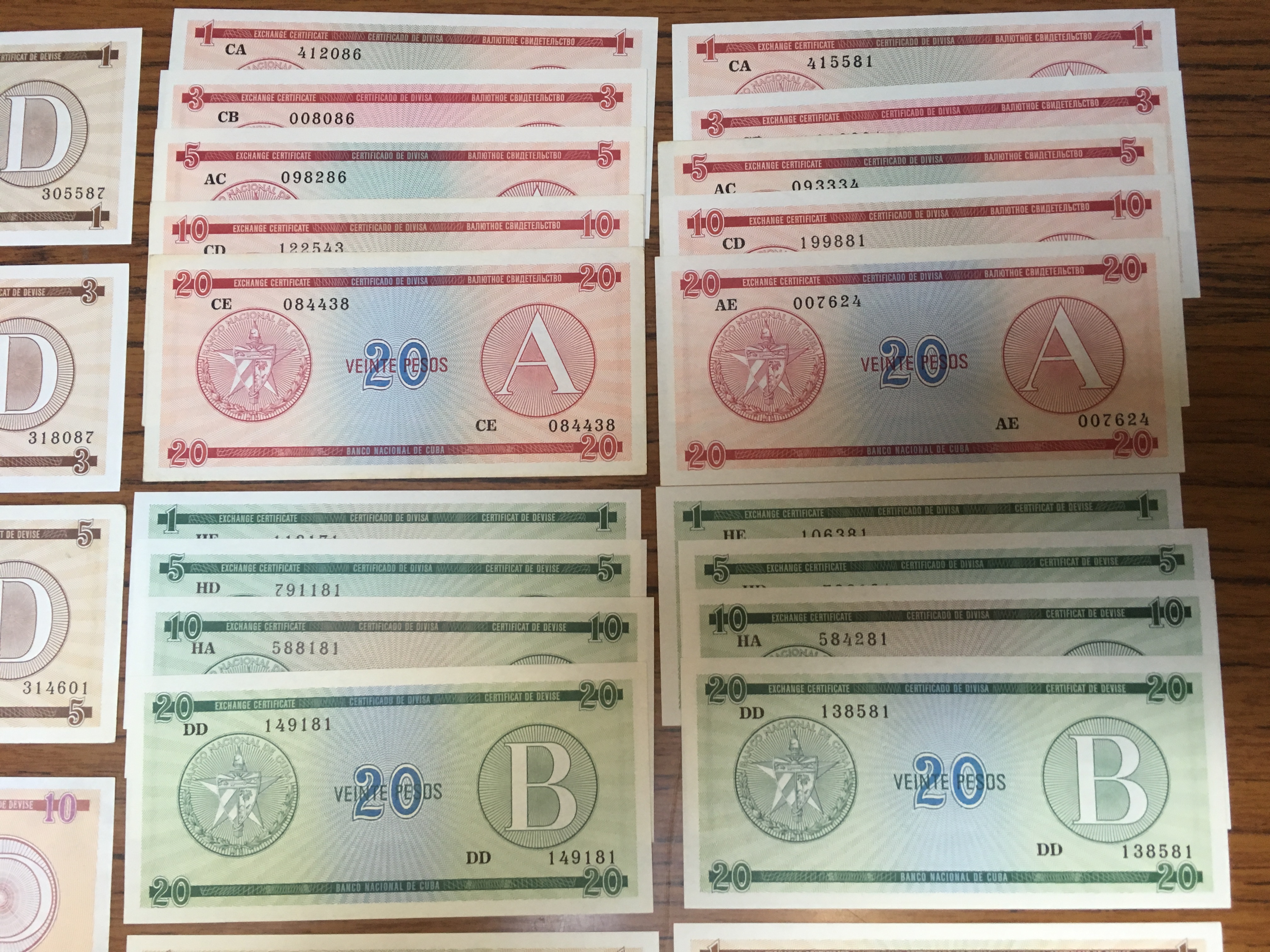 BANKNOTES: CUBAN EXCHANGE CERTIFICATES FROM SERIES A, B AND D, VALUES UP TO 20p (9), - Image 3 of 5