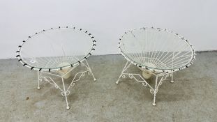 A PAIR OF 1960s METALCRAFT GLASS TOP OCCASIONAL TABLES OF CONICAL FORM.