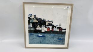 A MODERN FRAMED JOHN LEWIS PRINT "WHITE SKY DAY" 50.5CM X 50.5CM (INCLUDING FRAME).