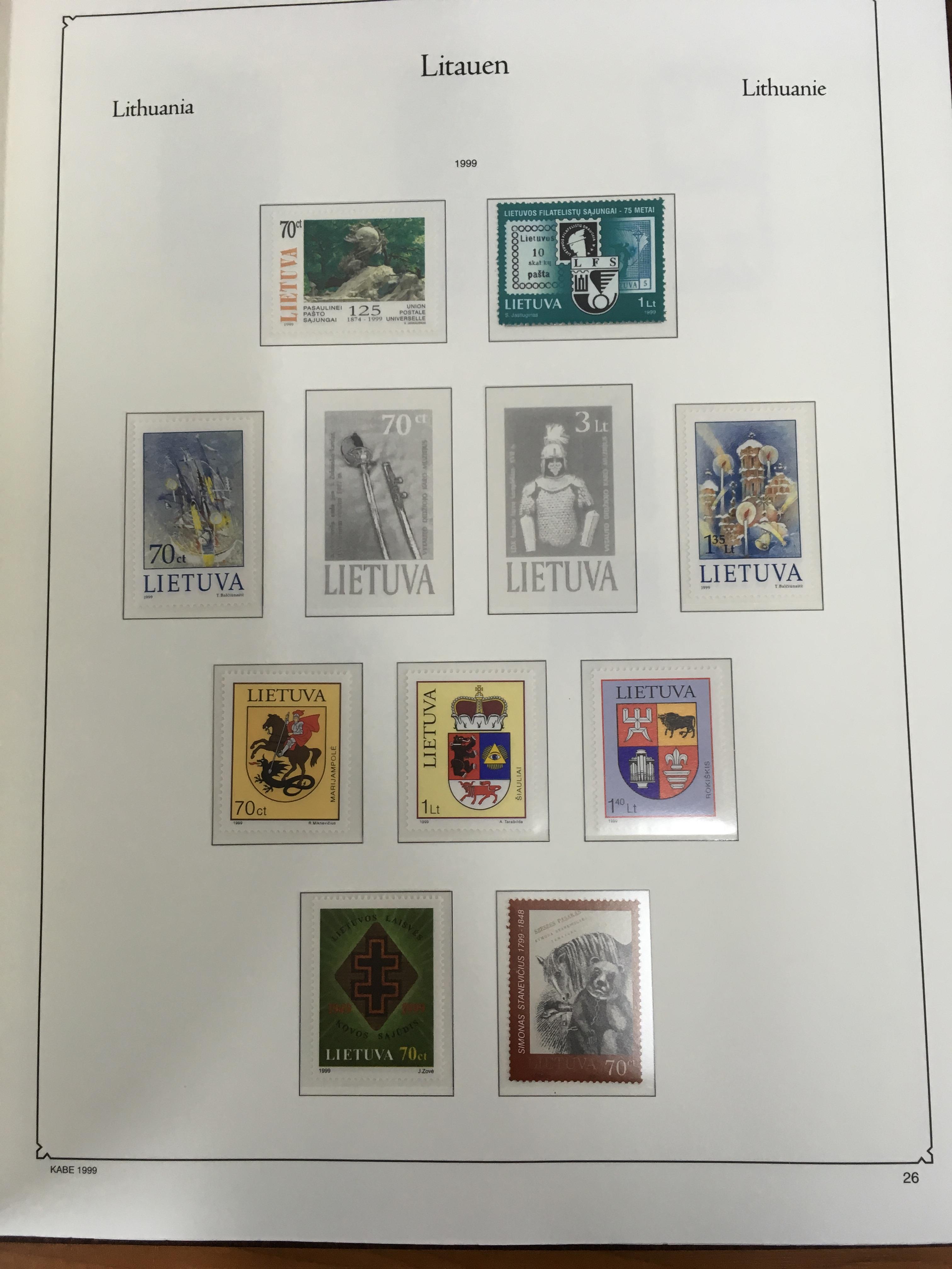 STAMPS: KA-BE ALBUM WITH A COLLECTION MINT LATVIA, LITHUANIA AND ESTONIA 1991-9 ISSUES. - Image 2 of 45