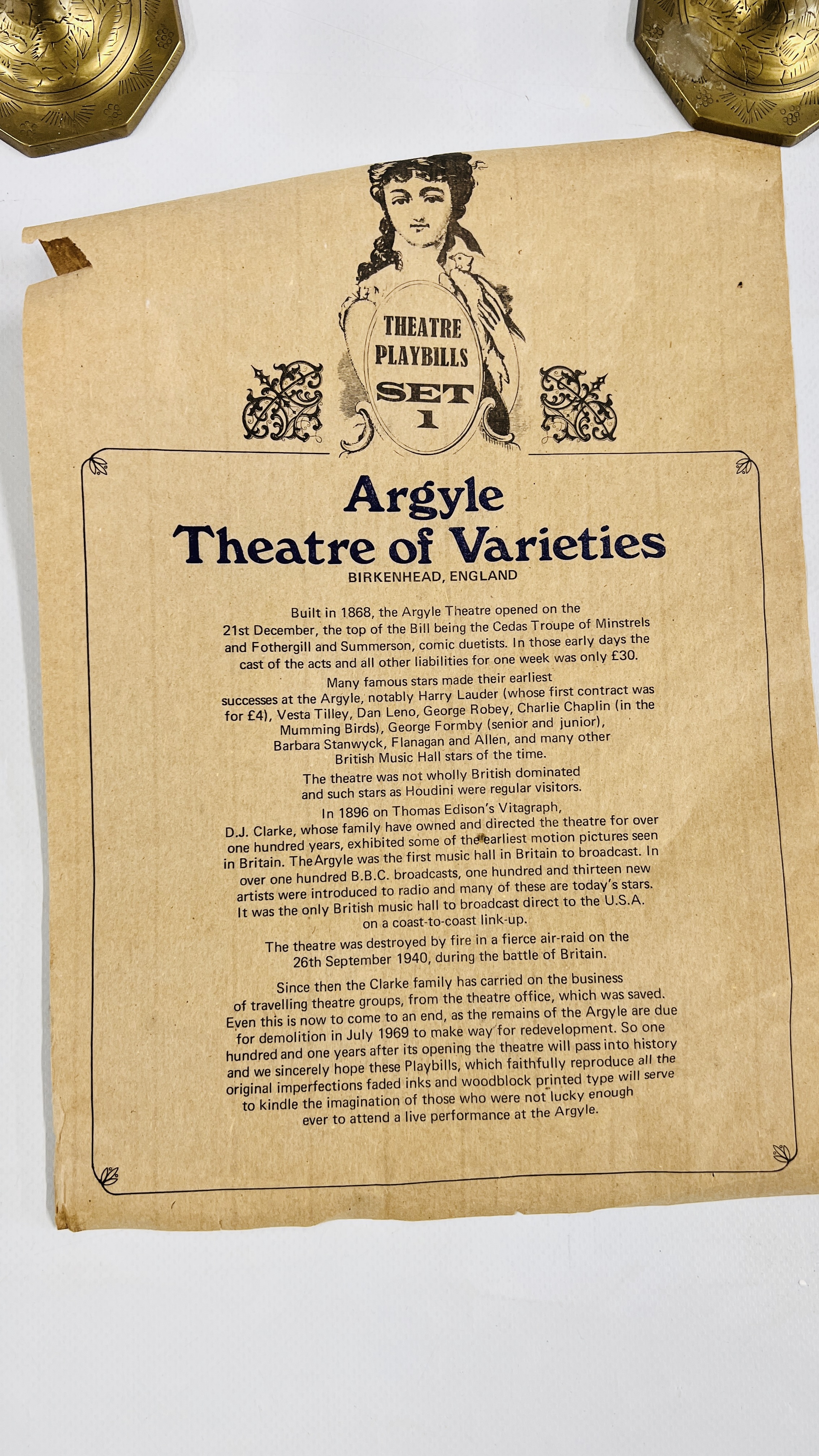 THREE VINTAGE THEATRE POSTERS "ARGYLE" BURNS, - Image 16 of 16