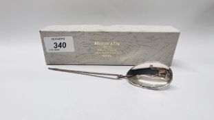 A SILVER COPY OF A ROMAN SPOON SHEFFIELD ASSAY 1977 MAKER EMP L 15CM.