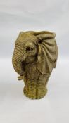 A MODERN RESIN ELEPHANT STICK STAND / PLANTER H 53CM.