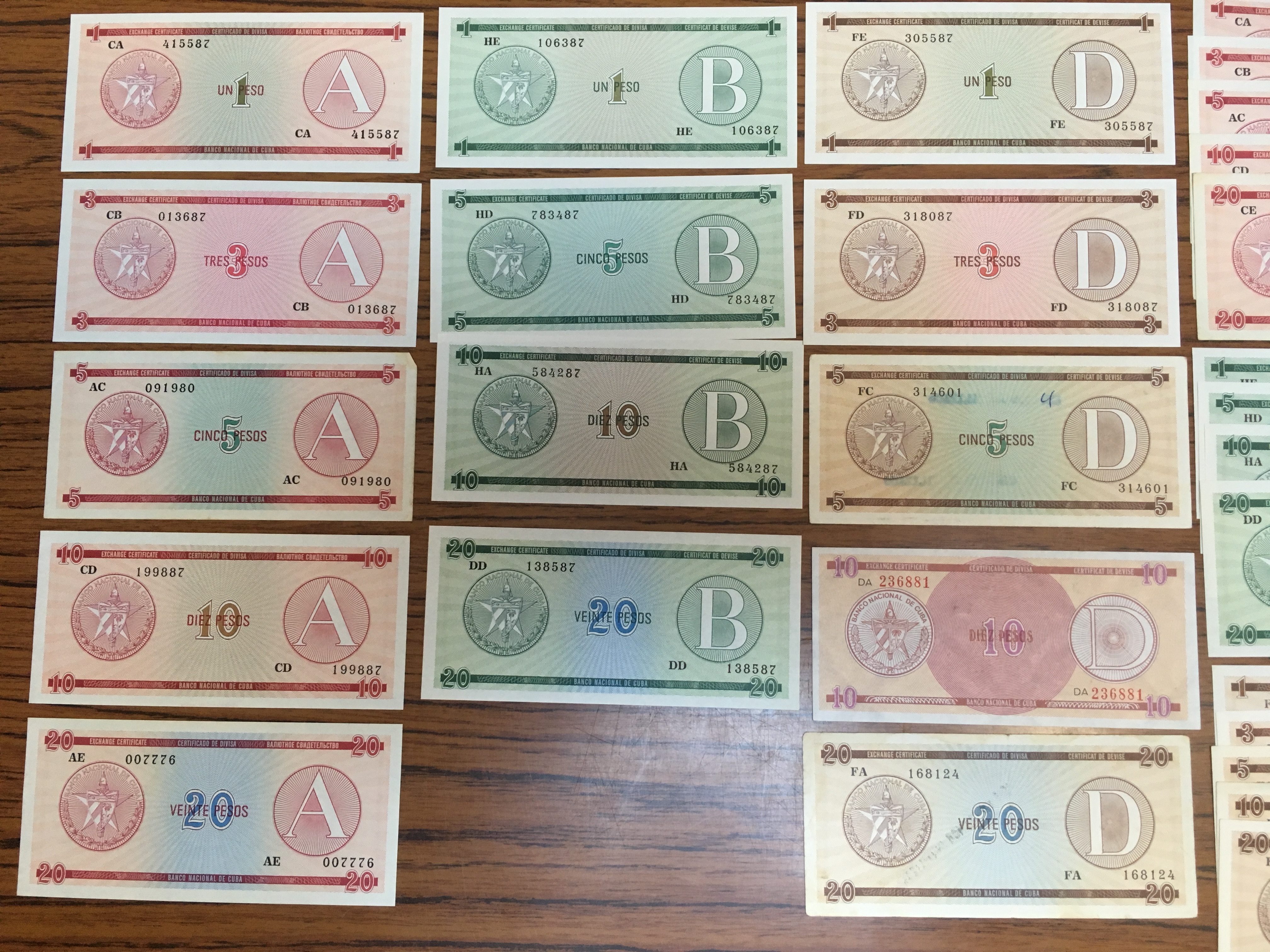 BANKNOTES: CUBAN EXCHANGE CERTIFICATES FROM SERIES A, B AND D, VALUES UP TO 20p (9), - Image 2 of 5