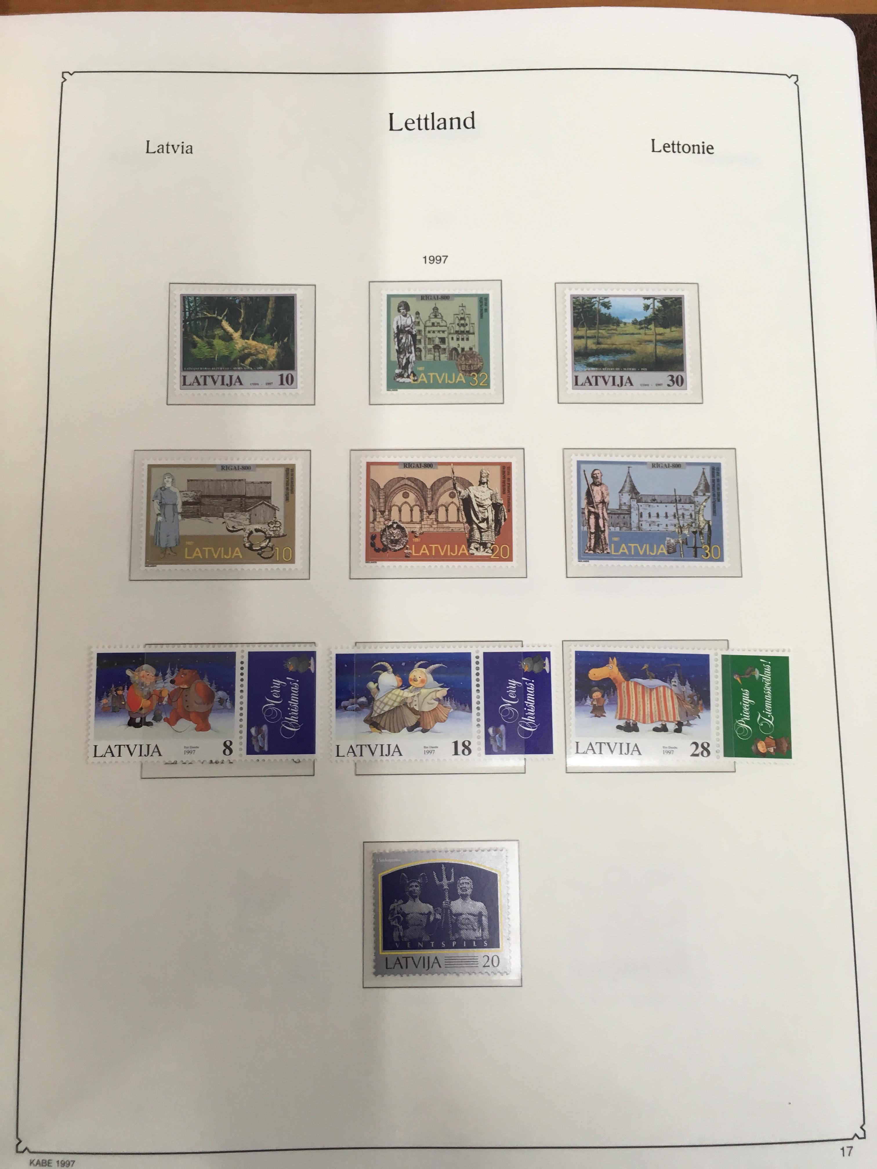 STAMPS: KA-BE ALBUM WITH A COLLECTION MINT LATVIA, LITHUANIA AND ESTONIA 1991-9 ISSUES. - Image 23 of 45