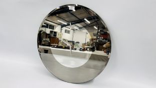 MODERN MIRRORED WALL CLOCK - DIAMETER 55CM.