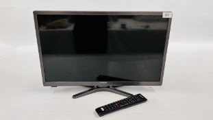 A LINSAR 24 INCH TV AND BRACKET MODEL: 24 LED3000 + REMOTE - SOLD AS SEEN.