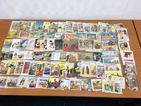 POSTCARDS: MIXED COMIC OLD TO 1970s INCLUDING BAMFORTHS, McGILL ETC (APPROX 100).