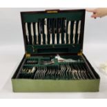 A MAHOGANY CASED CANTEEN OF HANOVERIAN PATTERN PLATED CUTLERY "JAMES DIXON & SONS" 68 PIECES - W 49