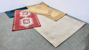 6 VARIOUS RUGS TO INCLUDE JOHN LEWIS 100% WOOL HAND LOOMED CREAM RUG 2.3 X 1.