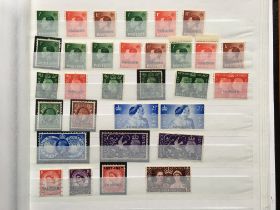STAMPS: BOX WITH GB ALL REIGNS IN SIX STOCKBOOKS AND ON STOCK LEAVES, 1d REDS, POSTAGE DUES,