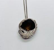 AN UNUSUAL SILVER SWAN PENDANT NECKLACE LONDON ASSAY EAJM.