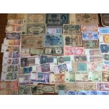 BANKNOTES: PACKET OF MIXED OVERSEAS NOTES IN VARIOUS GRADES (APPROX 105).