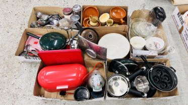 7 X BOXES CONTAINING A QUANTITY OF KITCHENALIA TO INCLUDE STORAGE CANISTERS,