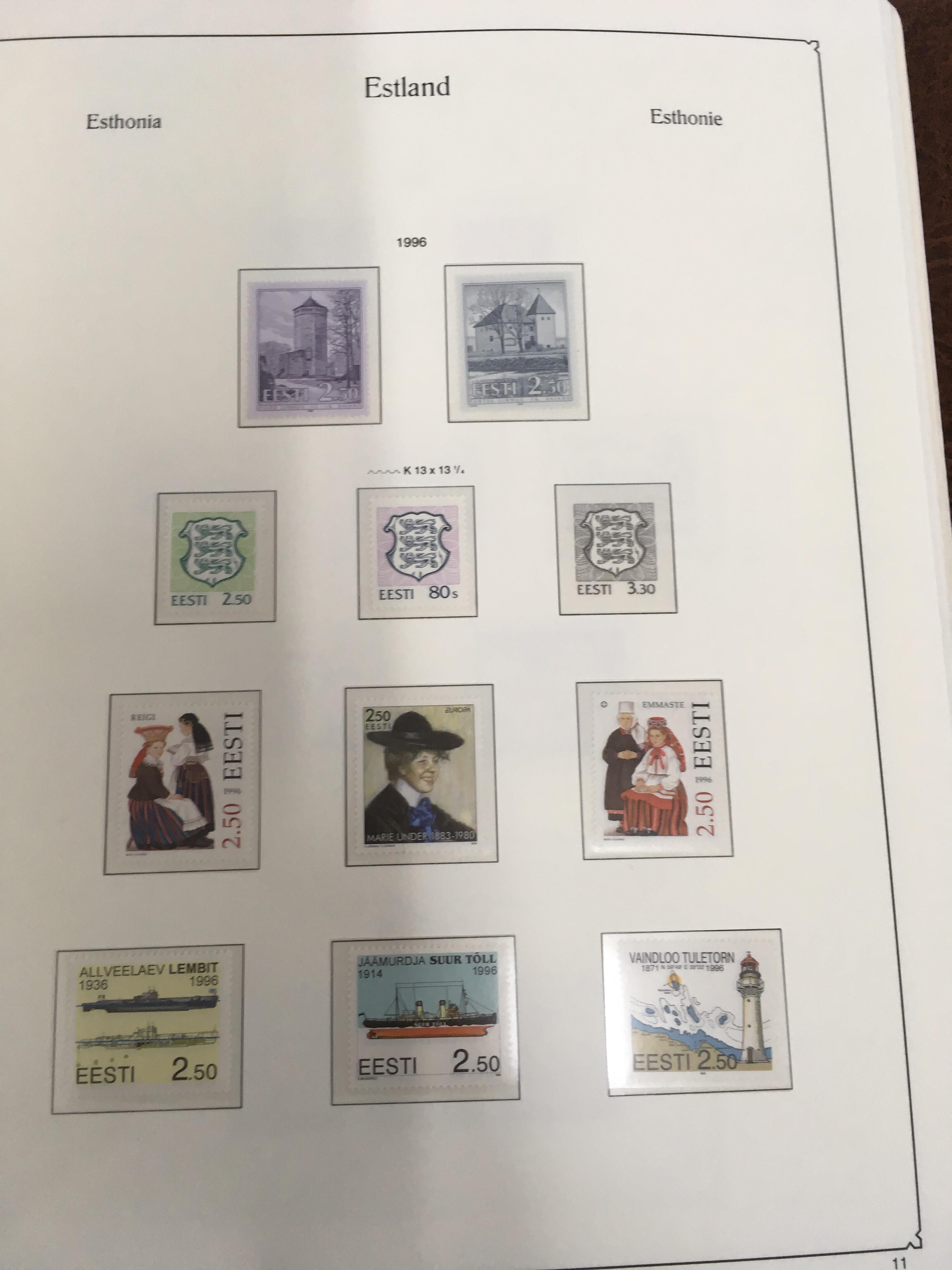 STAMPS: KA-BE ALBUM WITH A COLLECTION MINT LATVIA, LITHUANIA AND ESTONIA 1991-9 ISSUES. - Image 39 of 45