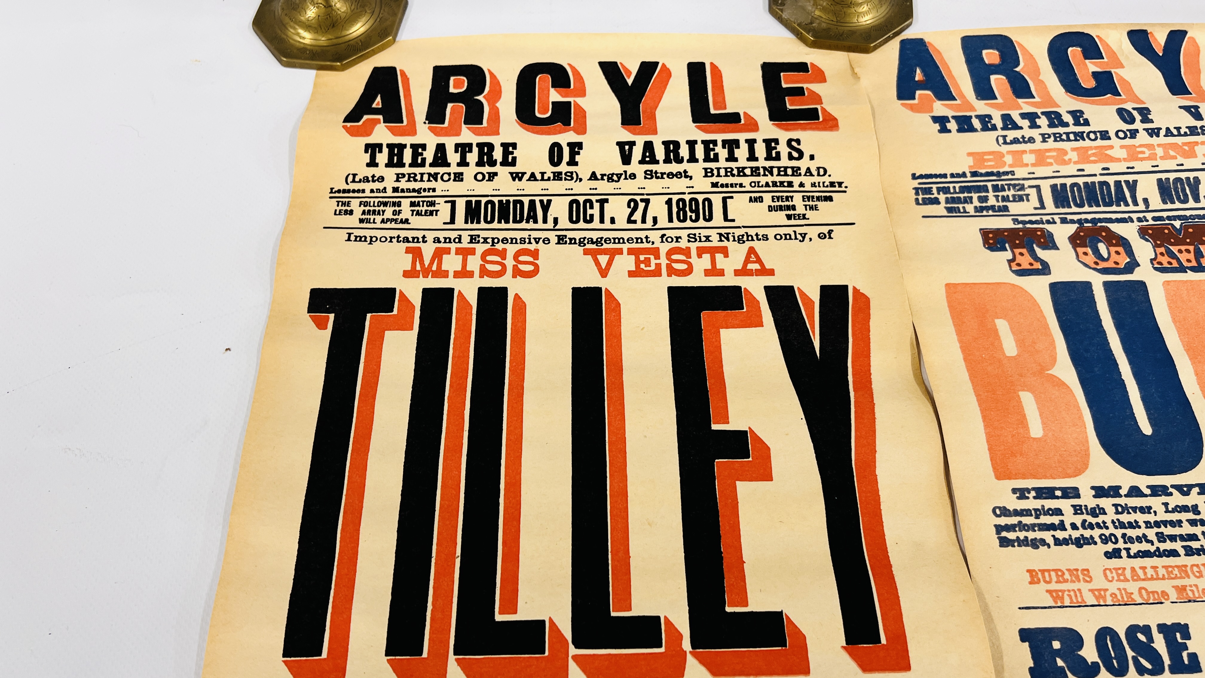 THREE VINTAGE THEATRE POSTERS "ARGYLE" BURNS, - Image 5 of 16