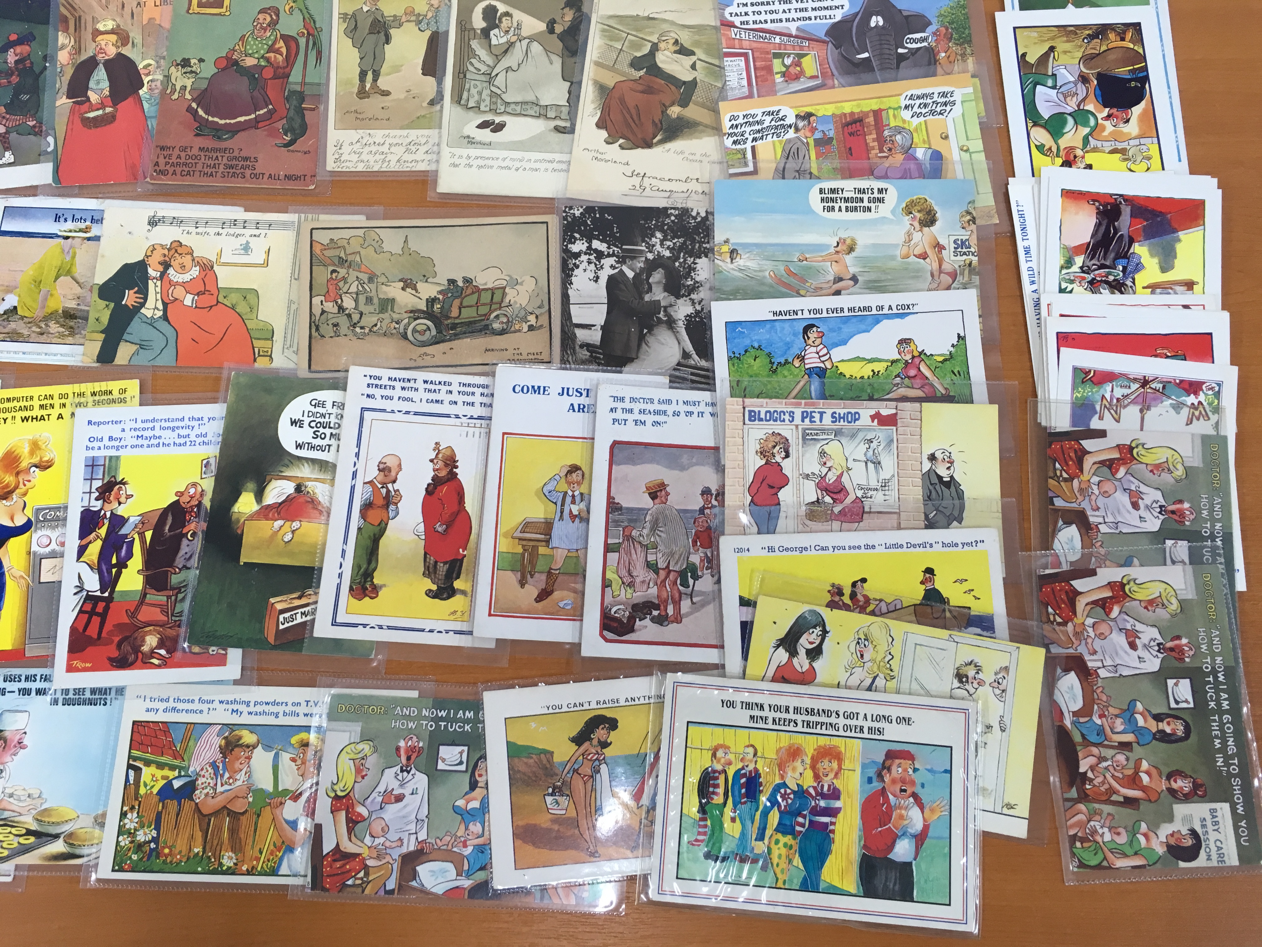 POSTCARDS: MIXED COMIC OLD TO 1970s INCLUDING BAMFORTHS, McGILL ETC (APPROX 100). - Image 2 of 5