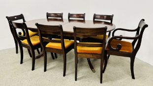 A SUPERB SET OF EIGHT QUALITY REPRODUCTION REGENCY STYLE MAHOGANY DINING CHAIRS BESPOKE CRAFTED BY