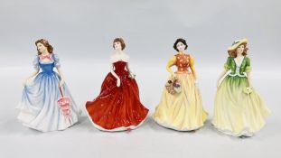 A GROUP OF 4 ROYAL DOULTON GOLD EDITION FIGURINES TO INCLUDE SPRING POSY HN 3916,