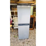 A HOTPOINT SILVER FINISH FRIDGE FREEZER - SOLD AS SEEN.