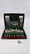A ROYAL DOULTON 58 PIECE CANTEEN OF CUTLERY + 6 UNRELATED SPOONS.