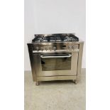 UNUSED HOTPOINT STAINLESS STEEL DUAL FUEL COOKER MODEL. EG900X COMPLETE WITH INSTRUCTIONS - ......