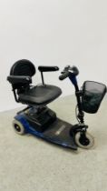 PRIDE GOGO 3 WHEELED MOBILITY SCOOTER WITH KEY (NO CHARGER) - SOLD AS SEEN.