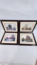 A GROUP OF 4 FRAMED AND MOUNTED PRINTS BEARING PENCIL SIGNATURE VINCENT SELBY, W 43CM X H 34CM.