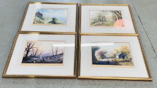 A SET OF 4 "PATHWAYS THRO' THE CORNISH SEASONS LIMITED EDITION 260/500 PRINT BEARING PENCIL