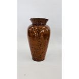 A LARGE DENBY BROWN GLAZED SPECKLED VASE, H 35CM.