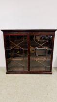 A GEORGE 3RD 18TH CENTURY ASTRO GLAZED MAHOGANY BOOKCASE W 155CM X D 47CM X H 140CM.