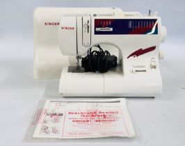 SINGER 6408 ELECTRIC SEWING MACHINE COMPLETE WITH FOOT PEDAL AND HARD COVER - SOLD AS SEEN.