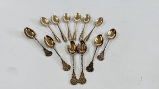 A SET OF 6 SILVER COFFEE SPOONS J.