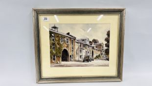 A FRAMED AND MOUNTED WATERCOLOUR "THE OLD MALTINGS AT SNAPE SUFFOLK" BEARING SIGNATURE GEORGE SEAR