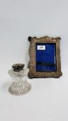 A 1904 SHEFFIELD LEE & WIGFULL INKWELL AND PERIOD ART DECO 1901 BIRMINGHAM HORTON & ALLDAY PICTURE